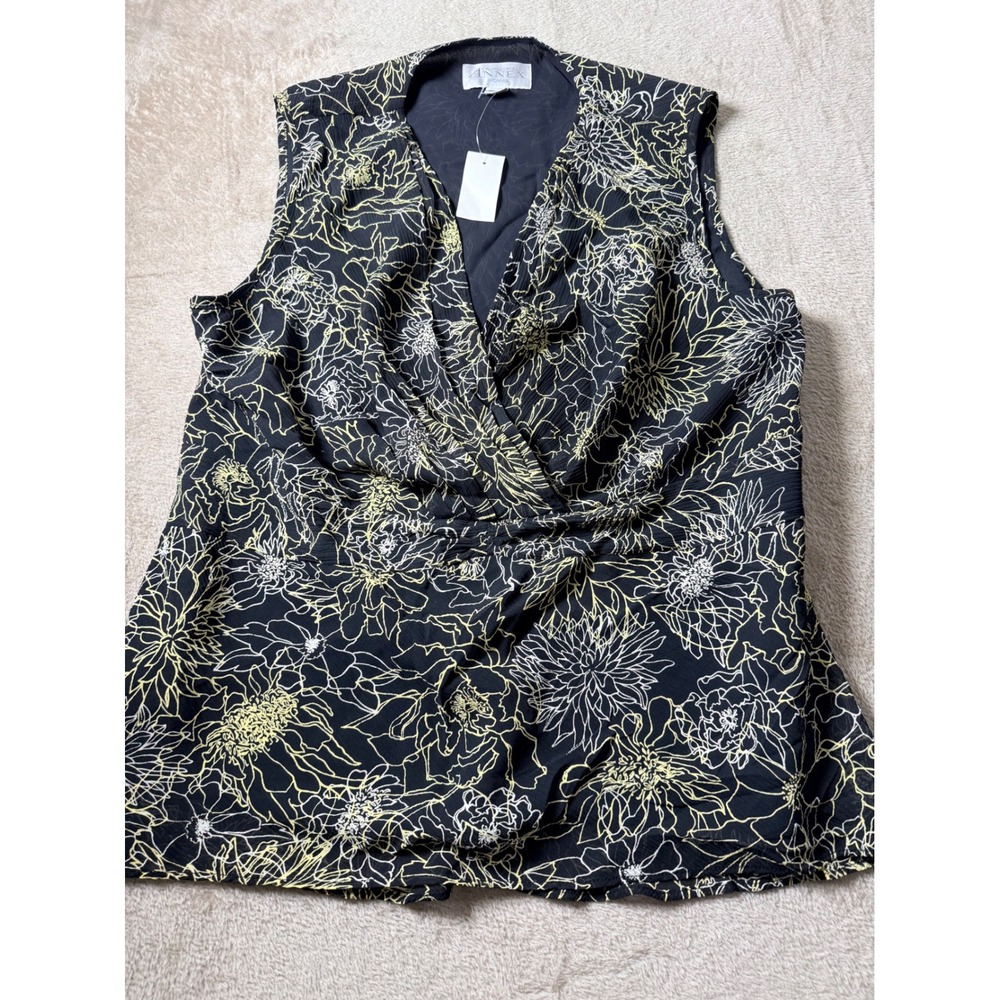 Casual Corner Annex Woman Floral Chiffon Surplice Blouse 1X NWT y2K Layer